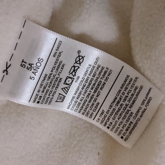 Girls white puff vest - Picture 6 of 6